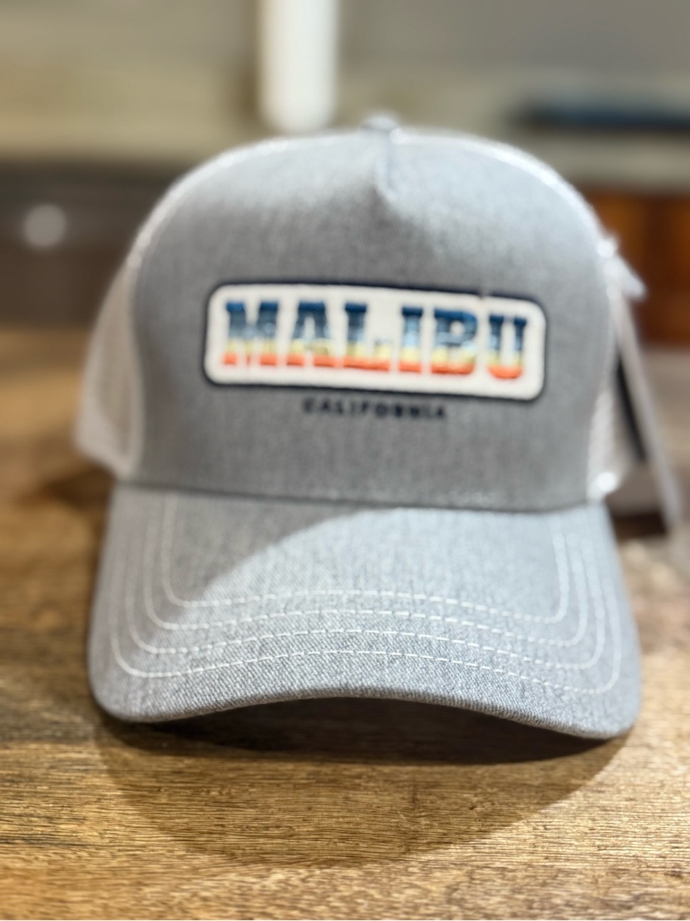 Malibu California Grey Logo Trucker Hat
